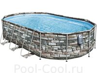 Каркасный бассейн Bestway 56719 (610х366х122, карт. фильтр, лестница, консоль Comfort Jet)