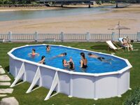 Бассейн морозоустойчивый Акватюнинг Премиум овал 7,3х3,6 h 1.3 м, белый
